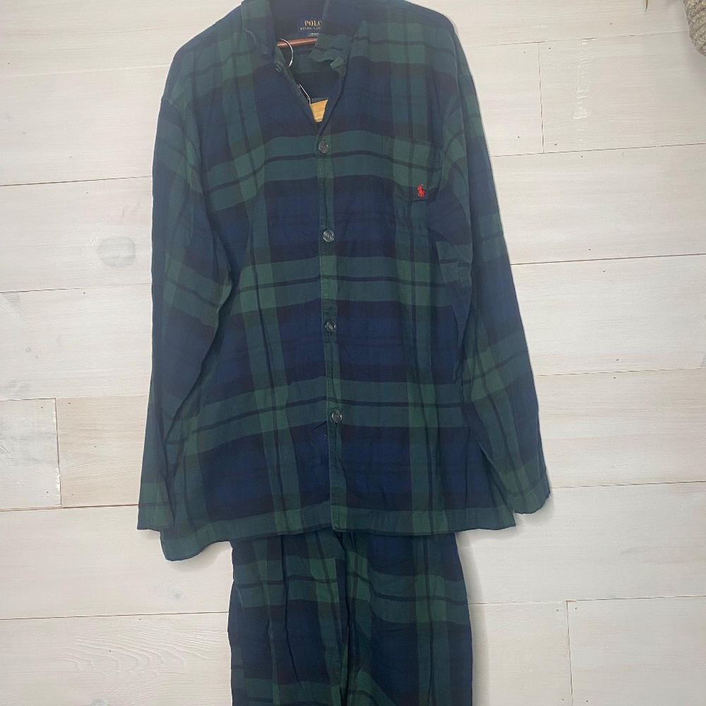 Ralph Lauren Polo Men’s XL Blue and Green Pajama Set